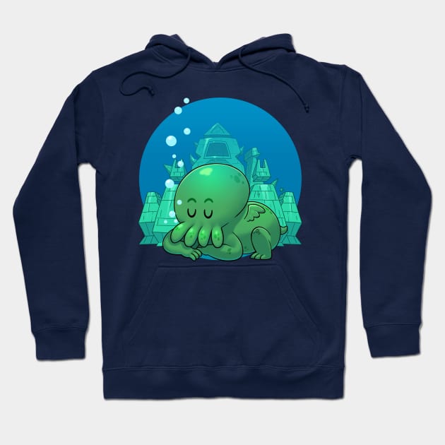 Cthulhu Sleeping at R'lyeh Hoodie by Fowl Things